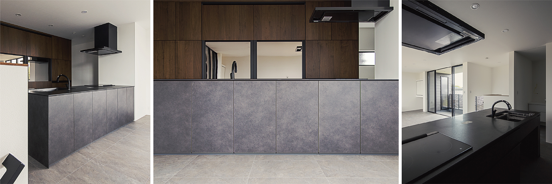 ロージーライフ＿SE構法の家完成見学会4／キッチン　浜松市／SE構法／注文住宅／ビルトインガレージ／2階リビング／ホテルライクな内装／回遊動線／抜群の眺望／／高性能住宅／大空間／大開口／高耐震／高気密高断熱／デザイン住宅／おしゃれ